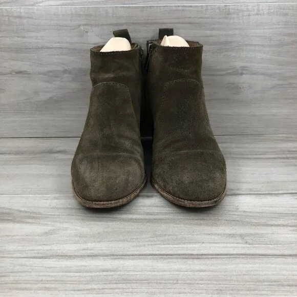 Madewell Booties Womens 6.5 Brenner Brown Suede Heeled Ankle Boots - Picture 5 of 11